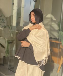 شال صوف ناعم بيج فاتح