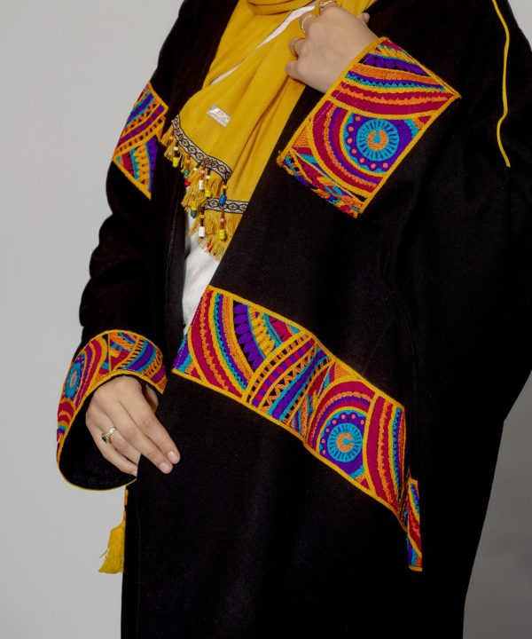 Short Velvet Caftan with Hand Embroidery