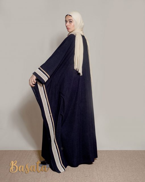 Embroidered Velvet Butterfly Abaya – Wide and Elegant - Image 4