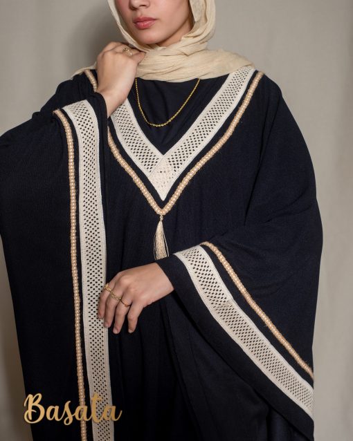 Embroidered Velvet Butterfly Abaya – Wide and Elegant - Image 5