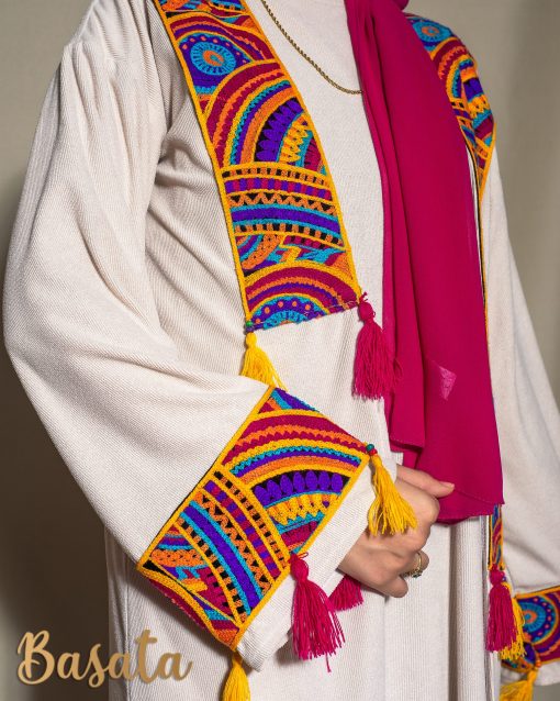 Beige Velvet Caftan and Basic Dress - Image 5