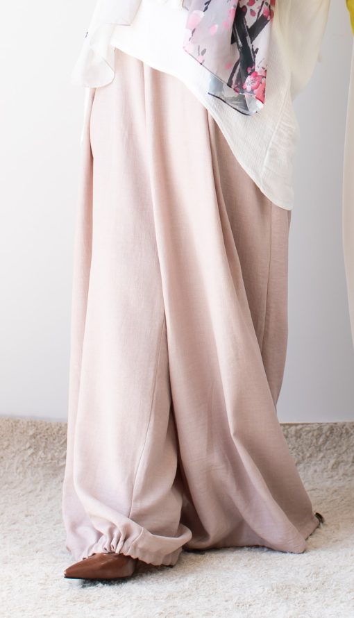 Beige Linen Aladdin Pants - Image 3