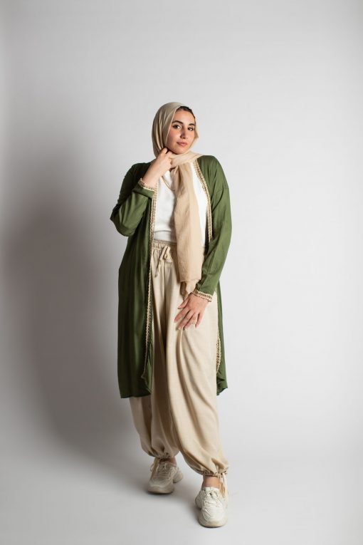 Olive Cotton Cardigan