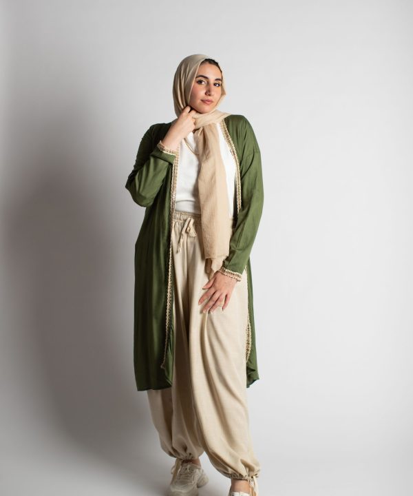 Olive Cotton Cardigan
