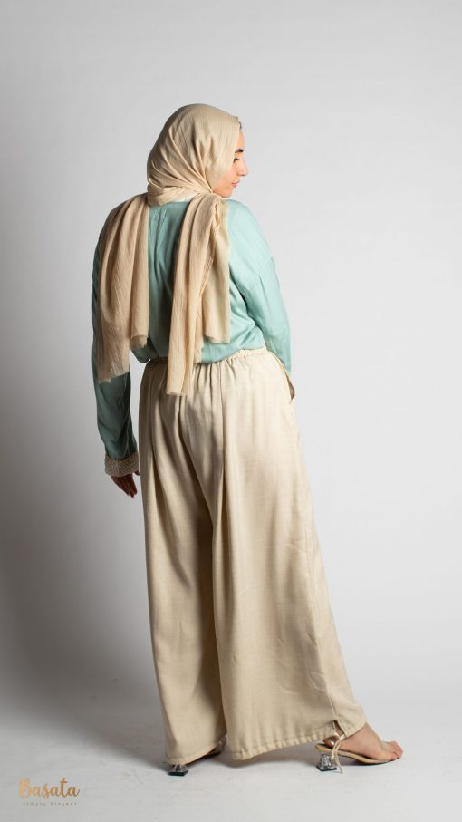Beige Linen Aladdin Pants - Image 5