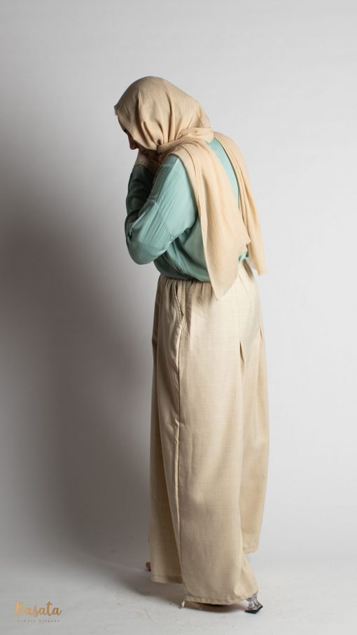 Beige Linen Aladdin Pants - Image 6