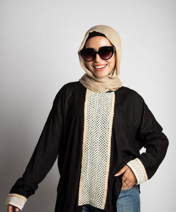 Black Cotton Loose Fit Blouse