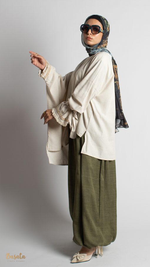 Fyonka Sleeves Linen Blouse - Image 2