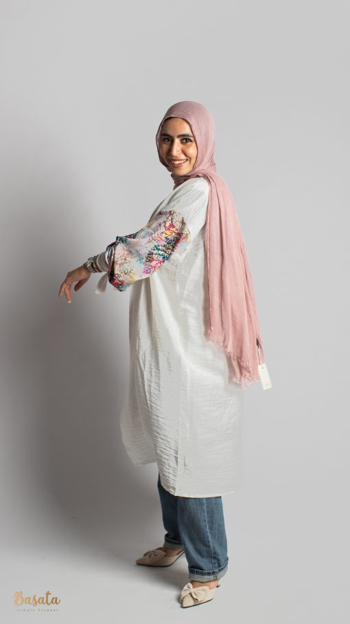 Flowry Cardigan In Off White - Image 5