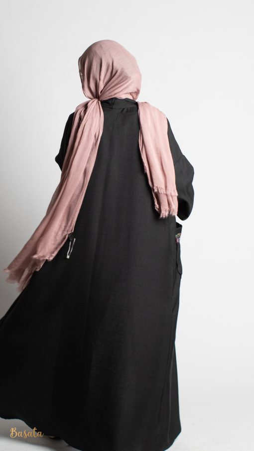 Round shiny Cardigan In Black - Image 5