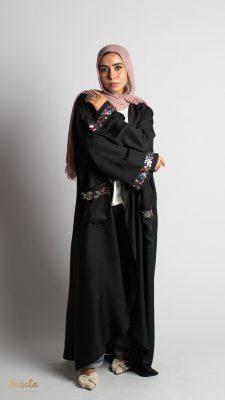 Round shiny Cardigan In Black