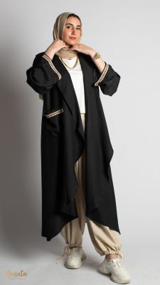 Round Zegzag Cardigan In Black