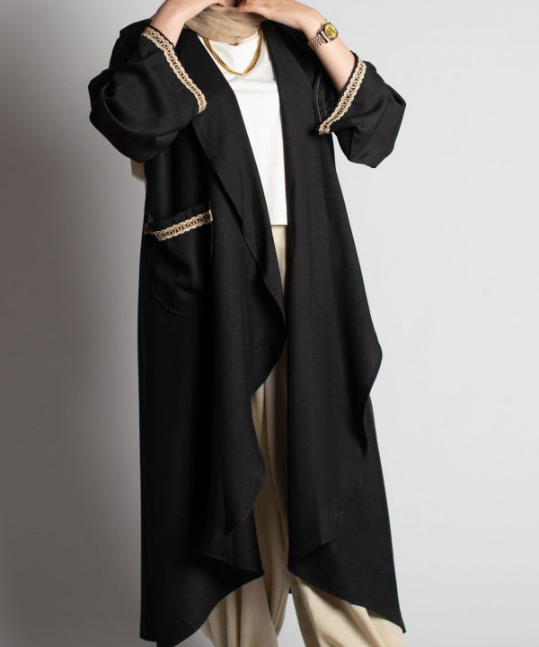 Round Zegzag Cardigan In Black