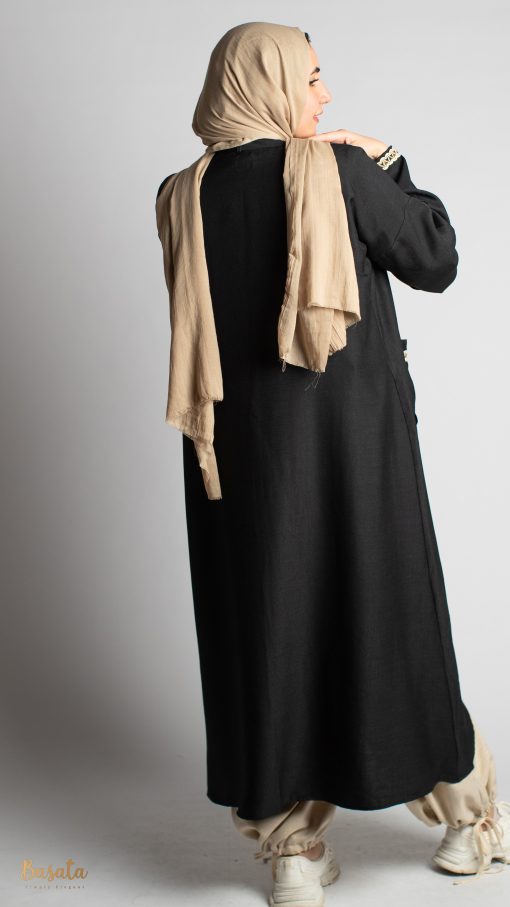 Round Zegzag Cardigan In Black - Image 4
