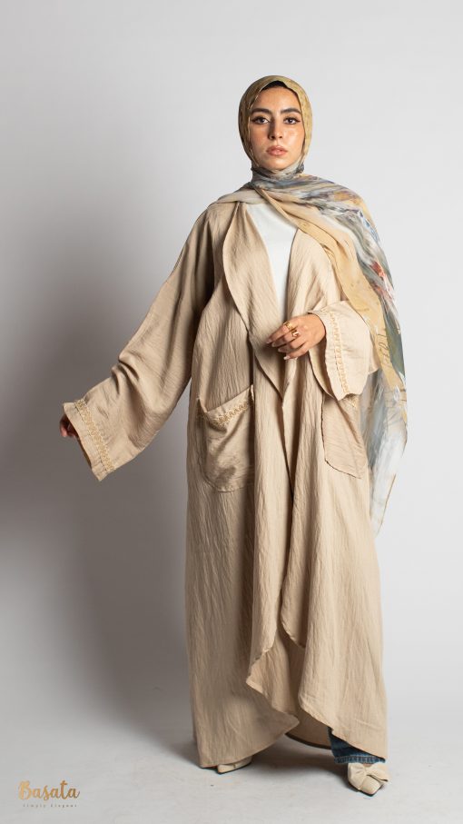Round Zegzag Cardigan In Beig - Image 2