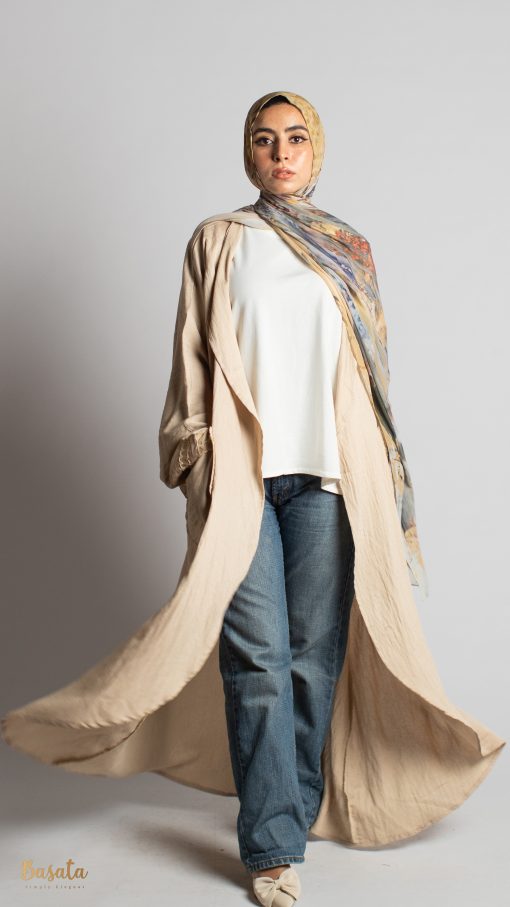 Round Zegzag Cardigan In Beig - Image 4