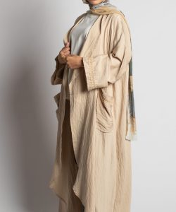 Round Zegzag Cardigan In Beig