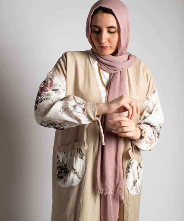 Flowry Cardigan In Beige