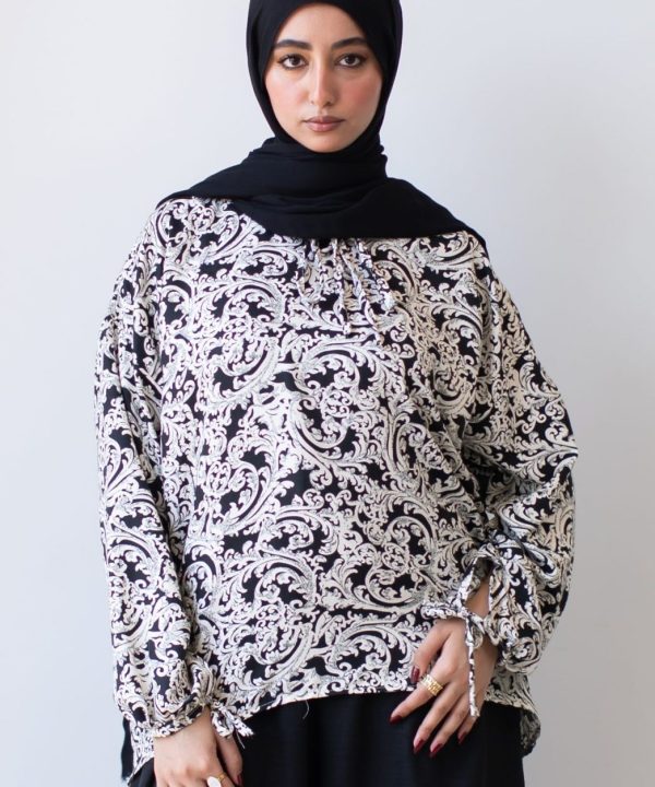 Black flowry blouse
