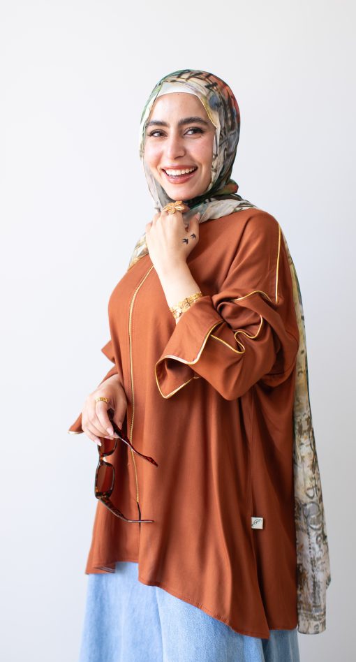 ⁦بلوزة هافان بكنار ذهبي⁩ - الصورة ⁦9⁩