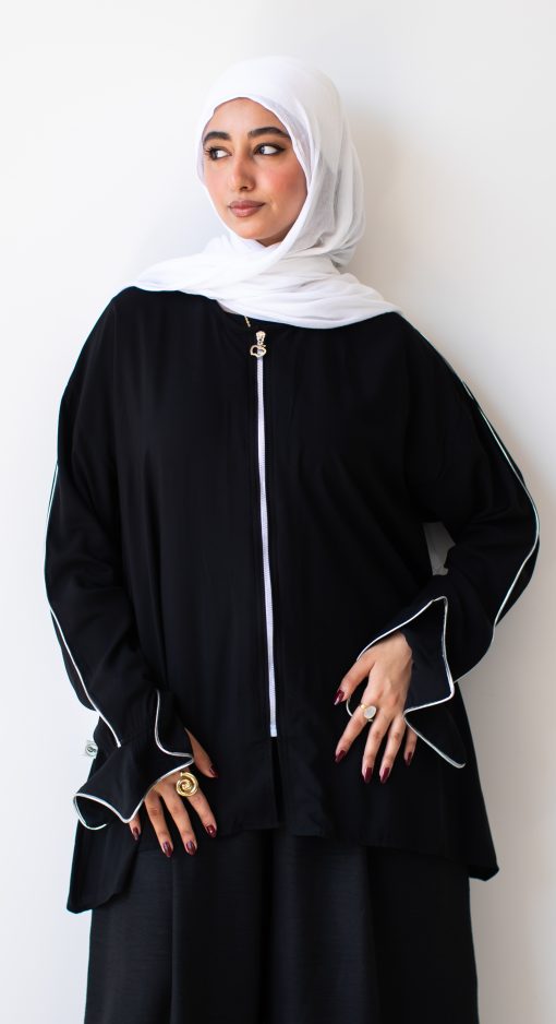⁦بلوزة اسود بكنار فضي⁩ - الصورة ⁦3⁩