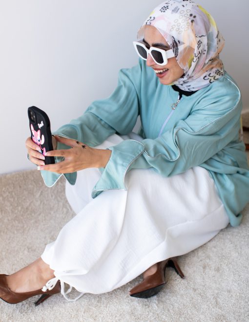 ⁦بلوزة مينت بكنار فضي⁩ - الصورة ⁦11⁩