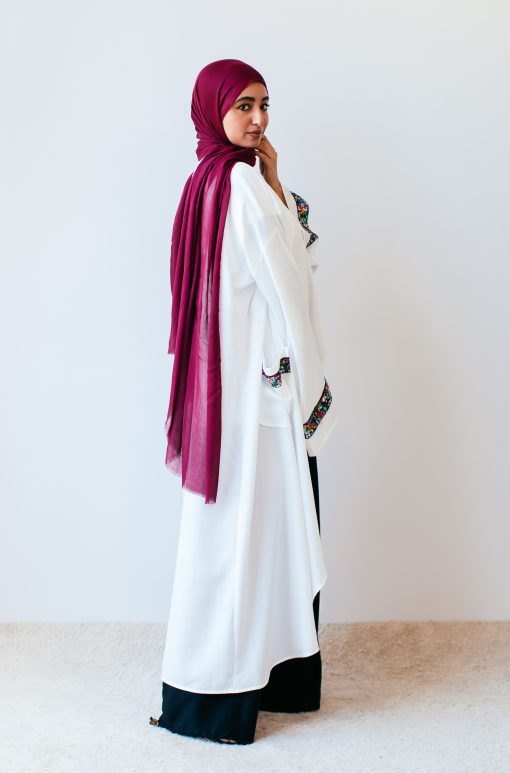 Round shiny Cardigan In Off white - Image 3