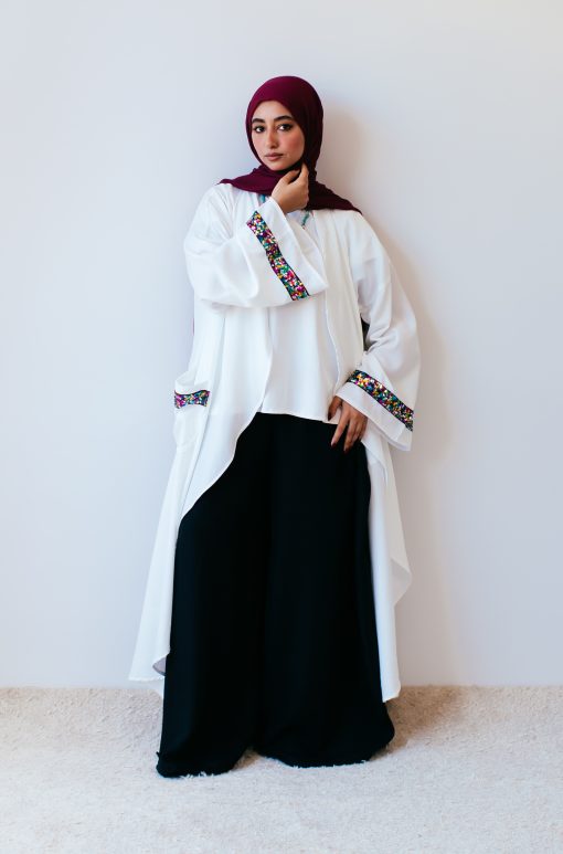 Round shiny Cardigan In Off white - Image 6