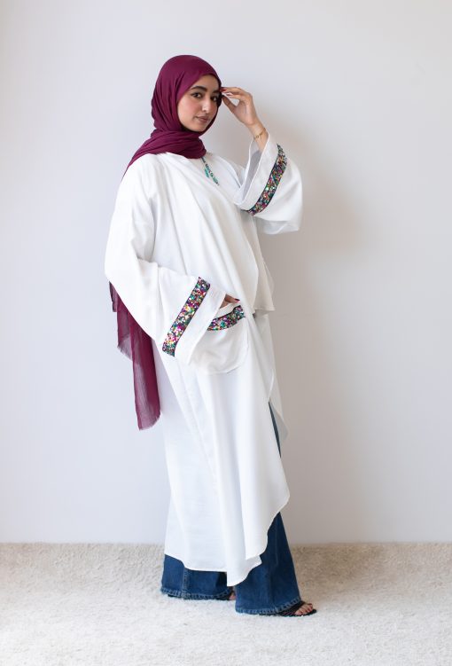 Round shiny Cardigan In Off white - Image 12