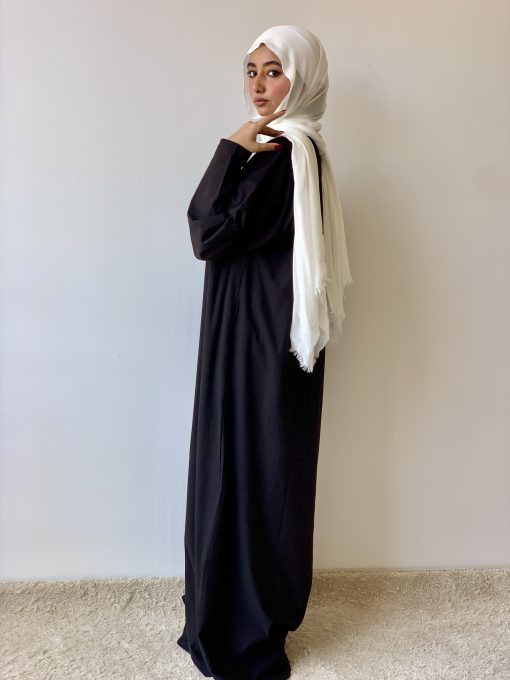 Black Cotton Basic Maxi Dress - Image 5