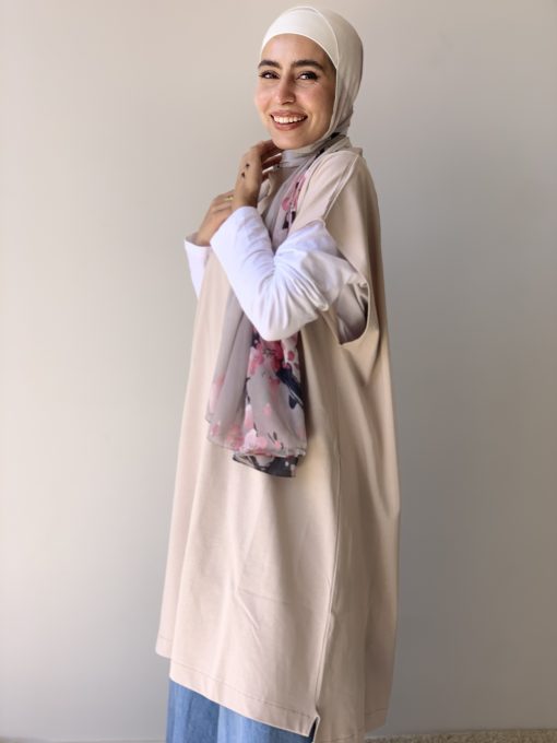 Medium Beige Cotton Basic with Side Slit - Image 6