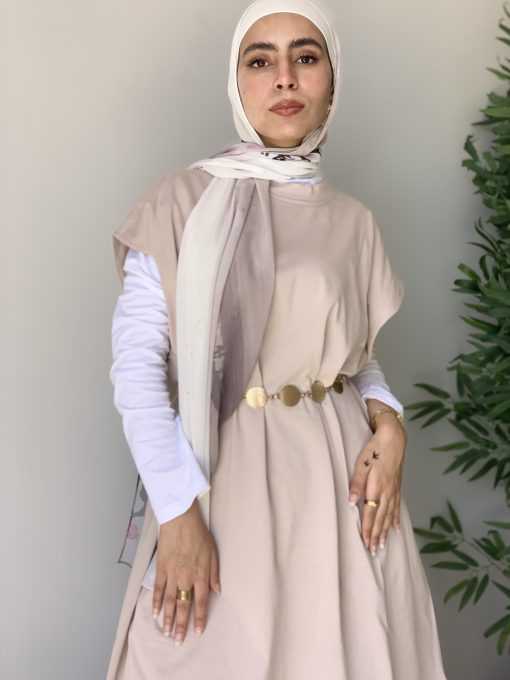 Medium Beige Cotton Basic with Side Slit - Image 10