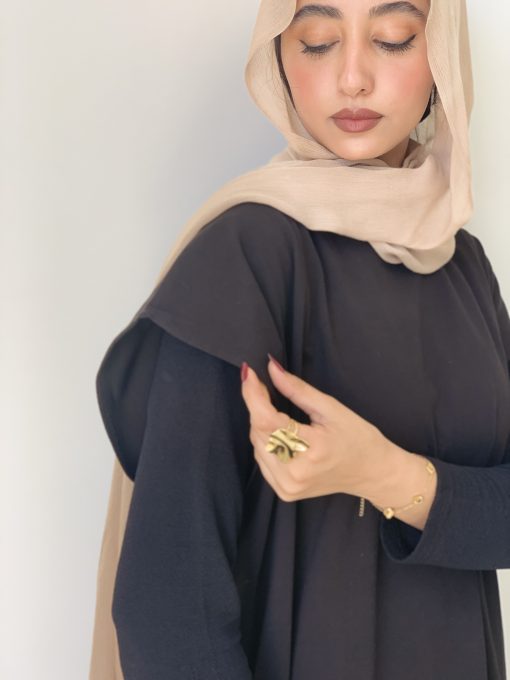 Medium Black Cotton Basic with Side Slit - Image 3