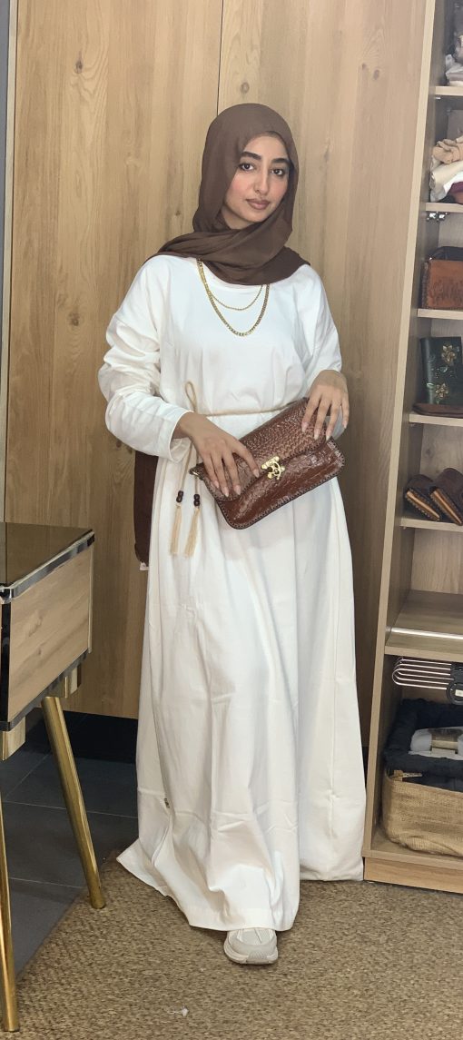 White Cotton Basic Maxi Dress (non-transparent) - Image 8