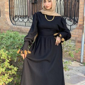 فستان صوف اسود