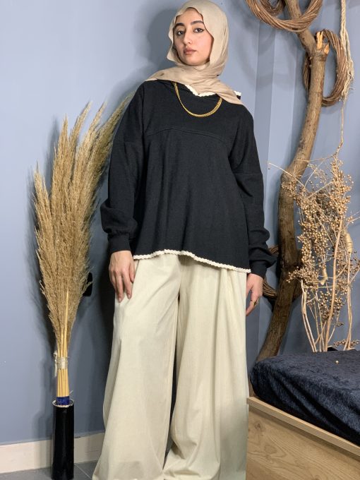 Black Wool Blouse - Image 3