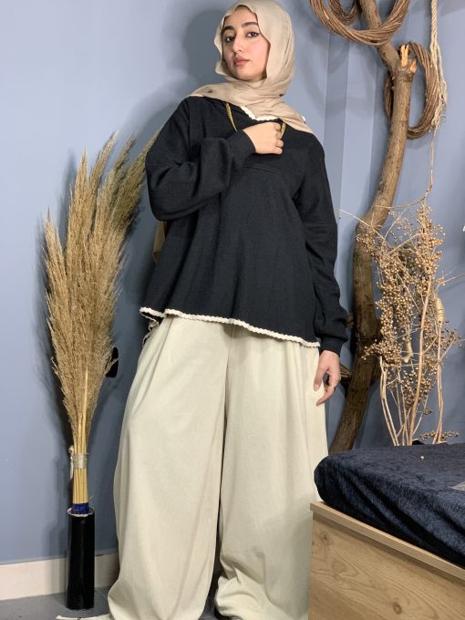 Black Wool Blouse - Image 4