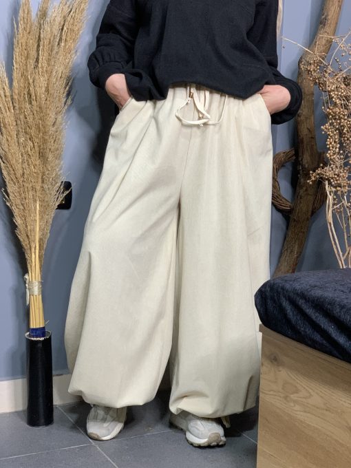 Beige Velvet Aladdin Pants - Image 8