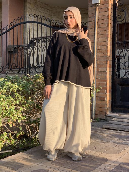 Beige Velvet Aladdin Pants - Image 10