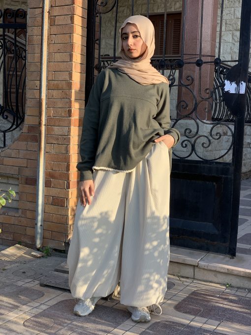 Olive Wool Blouse - Image 4
