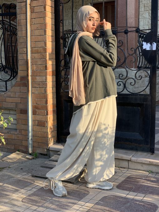 Olive Wool Blouse - Image 5