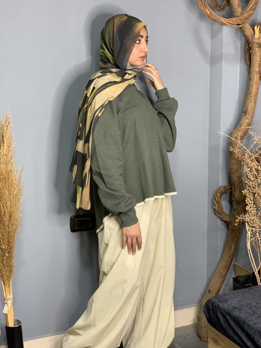 Olive Wool Blouse - Image 9