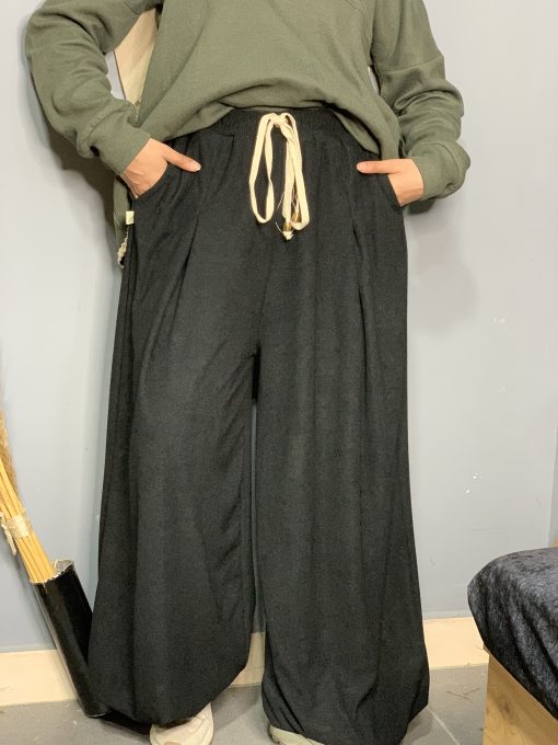 Black Velvet Aladdin Pants - Image 3