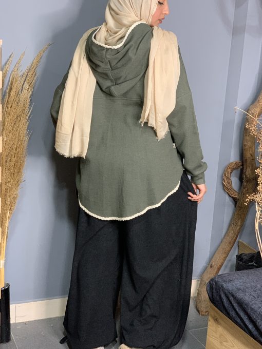 Olive Wool Blouse - Image 14