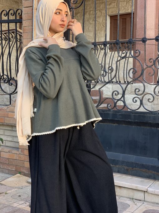 Olive Wool Blouse - Image 16