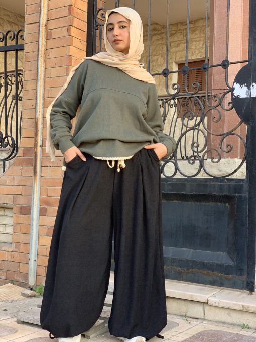 Black Velvet Aladdin Pants - Image 7