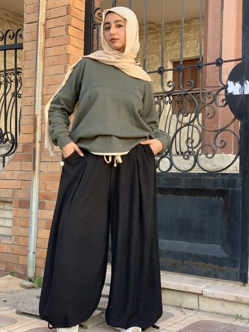 Black Velvet Aladdin Pants - Image 8