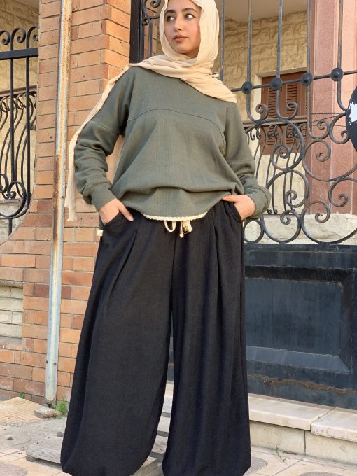 Black Velvet Aladdin Pants - Image 9