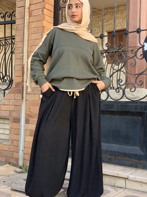 Black Velvet Aladdin Pants - Image 10
