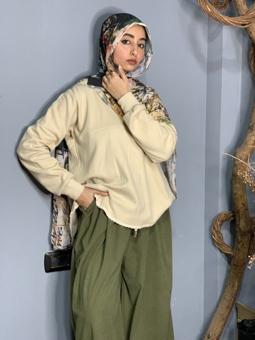 Olive Velvet Aladdin Pants - Image 3